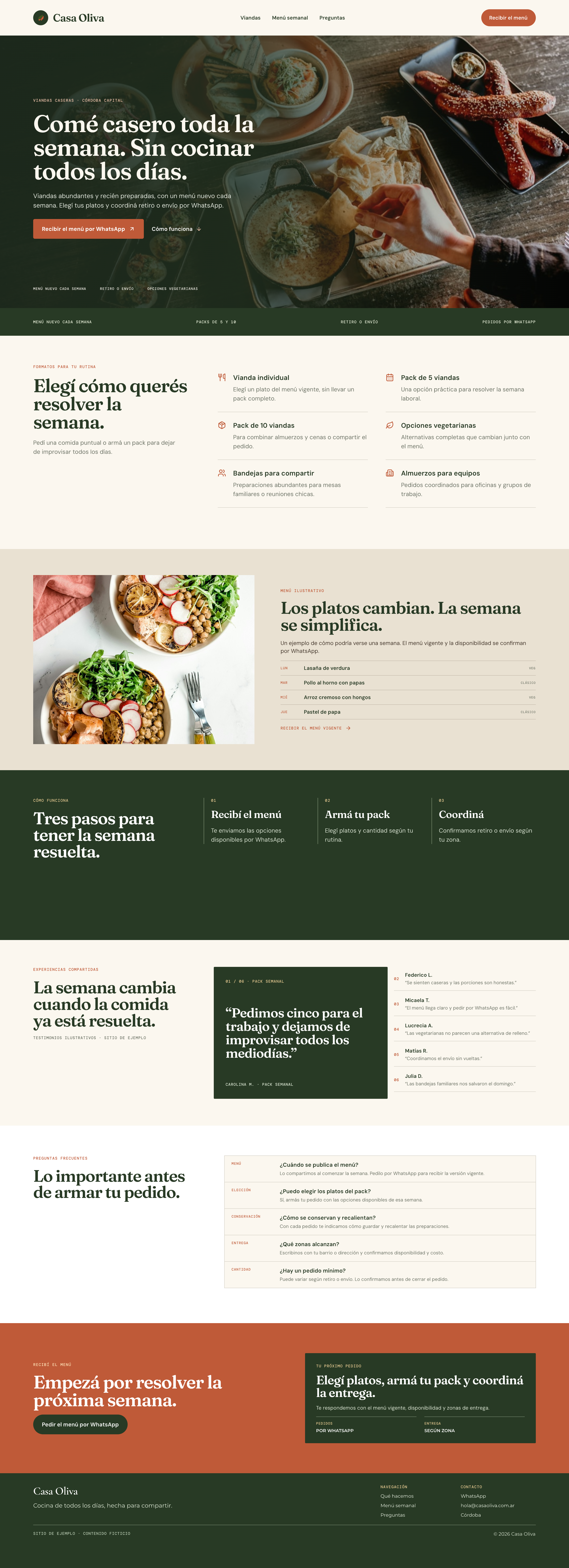 Vista previa de la web de Casa Oliva.