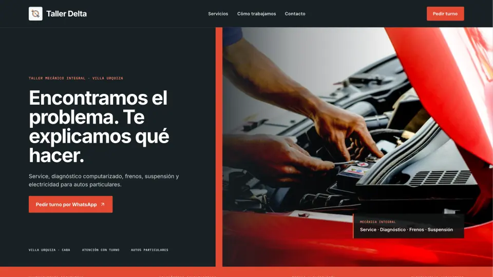 Vista de la web ilustrativa de Taller Delta.